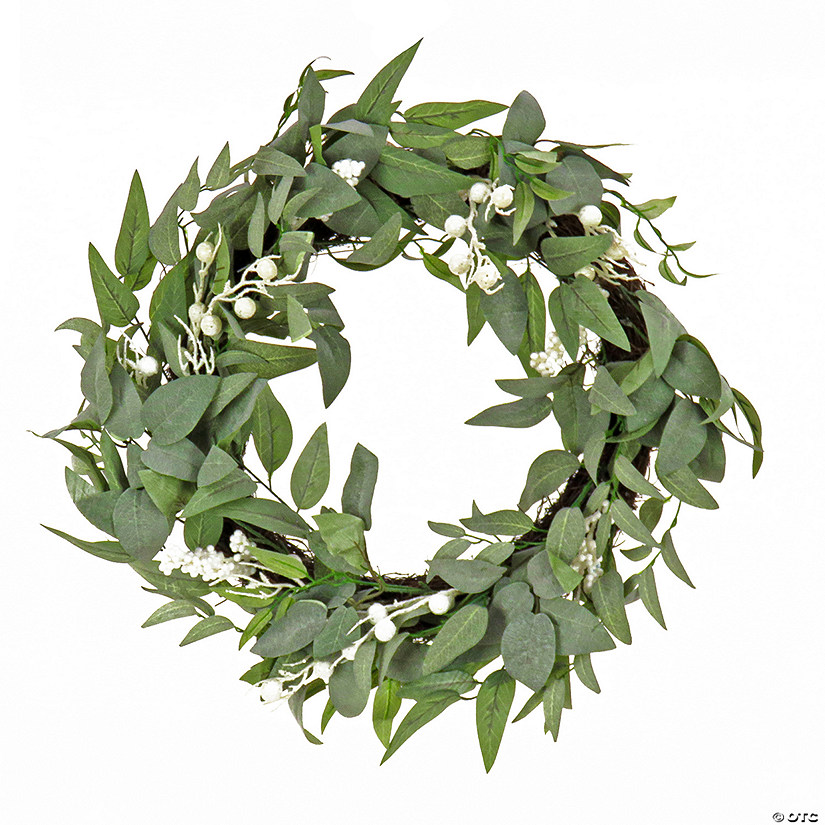 National Tree Company 24" Mixed Leaves Christmas Wreath Image