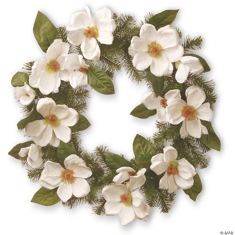 National Tree Company 24" North Valley Spruce Magnolia Wreath Image