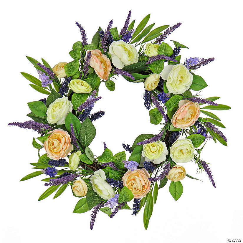 National Tree Company 24" Ranunculus And Astilbes Wreath Image