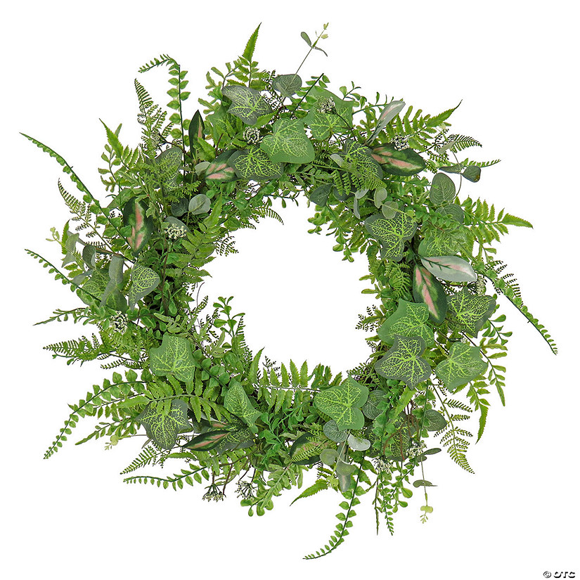 National Tree Company 26" Mixed Leaf Greenery Wreath Image