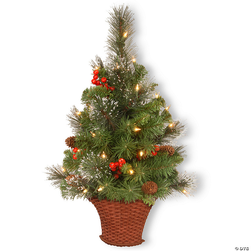 National Tree Company 3 ft. Crestwood&#174; Spruce Half Tree with Battery Operated Warm White LED Lights Image