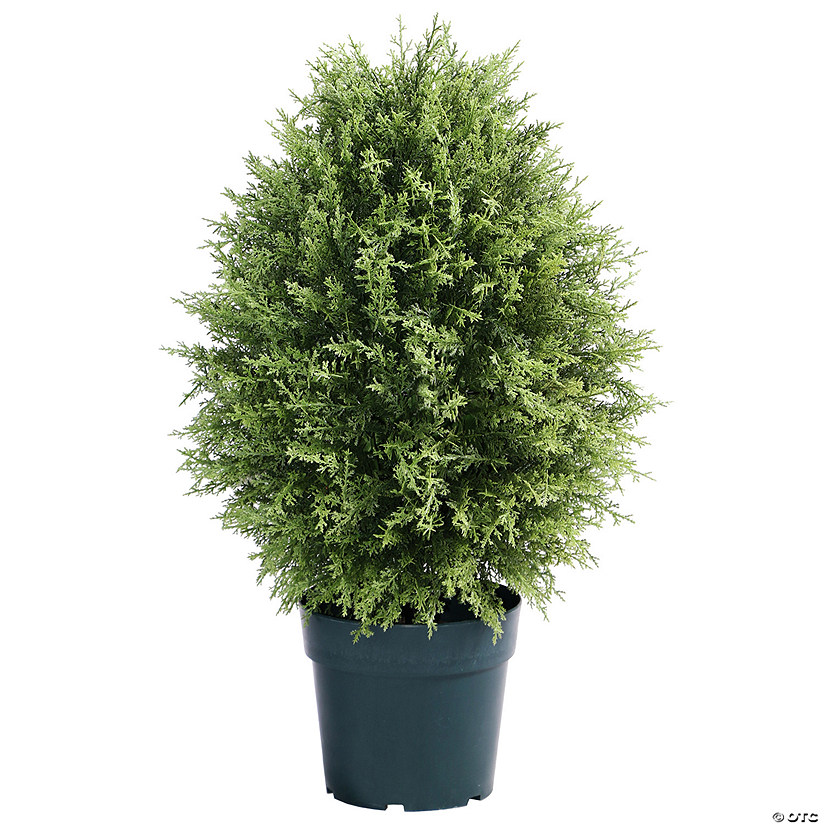 National Tree Company 32" Cypress Tree in Dark Green Round Growers Pot Image