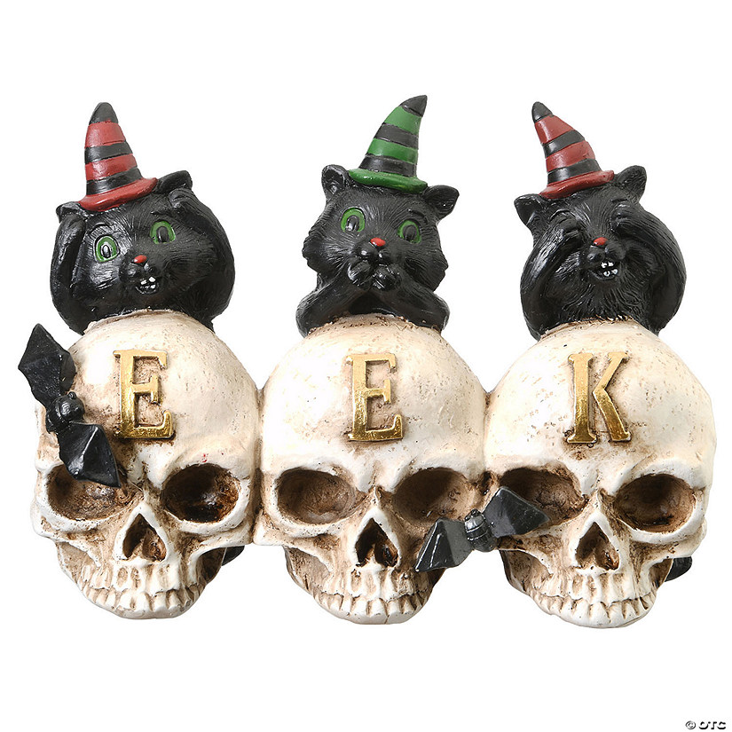 National Tree Company 5 in. EEK Skulls with Black Cats Image