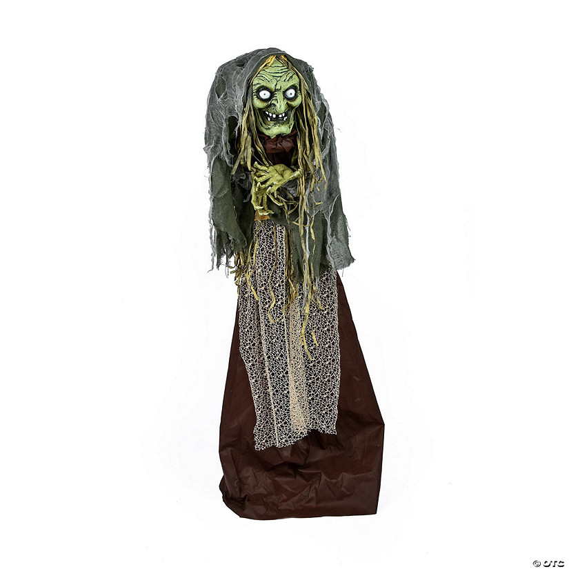 National Tree Company 59 in. Animated Halloween Green Witch, Sound Activated Image