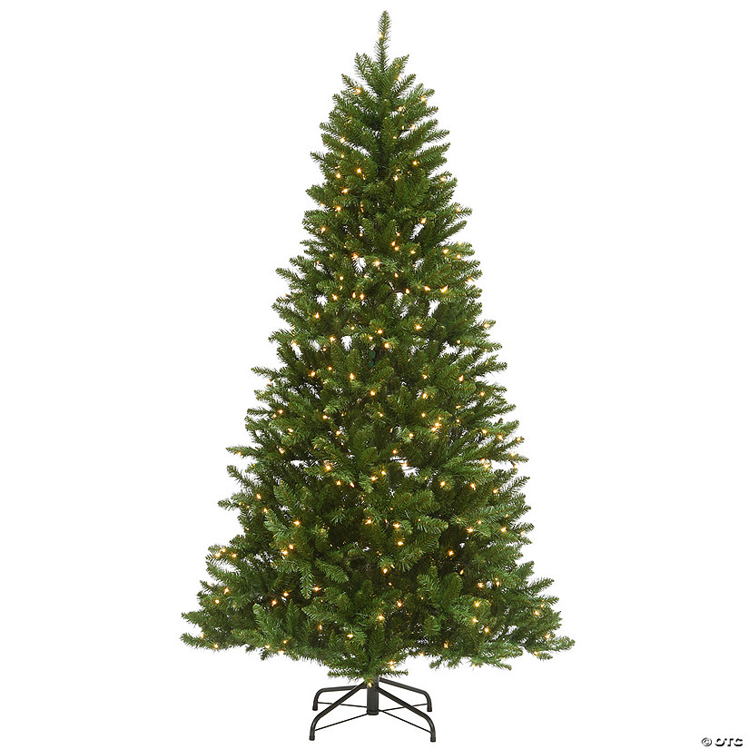 National Tree Company 6.5 ft. Pre-Lit Artificial Christmas Tree, Peyton Spruce, Green, White Lights, Includes Stand Image
