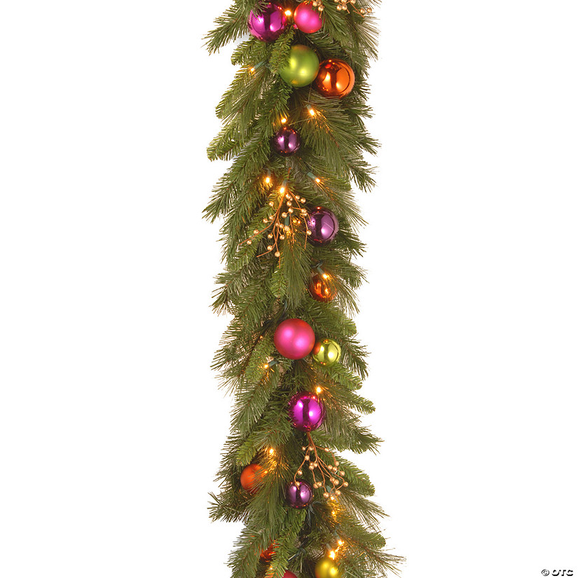 National Tree Company 6 ft. Kaleidoscope Garland with Battery Operated Warm White LED Lights Image
