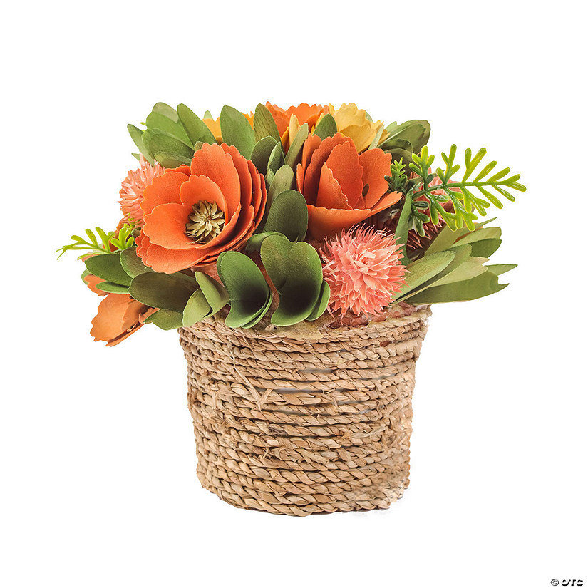 National Tree Company 8" Spring Rope Basket Floral Bundle Image