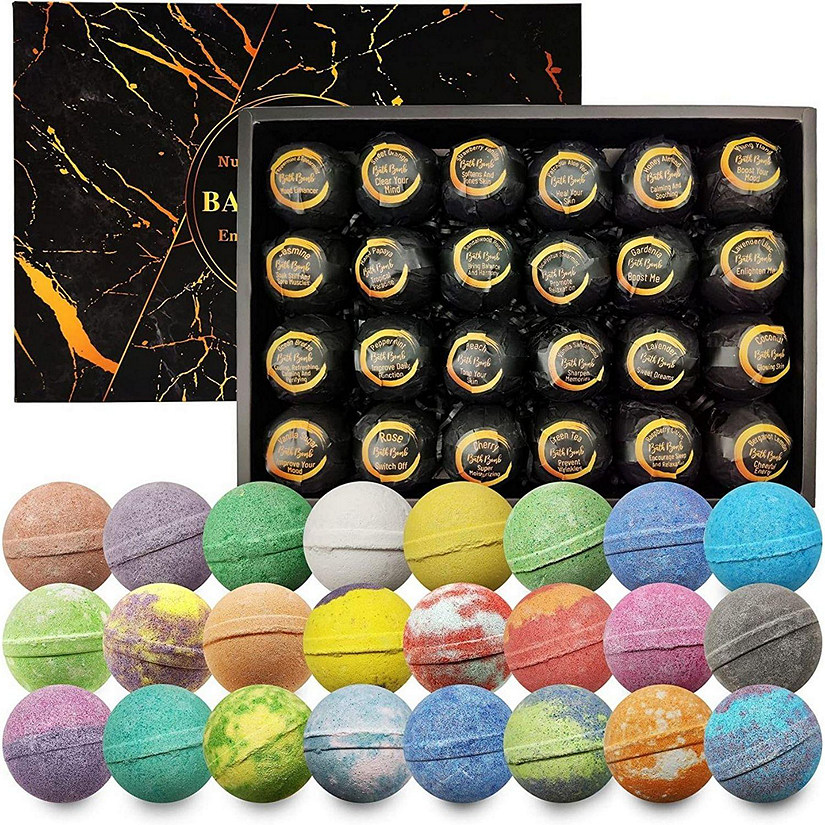 Natural Bath Bombs 24-piece Gift Set for Men and Women by Nurture Me Image