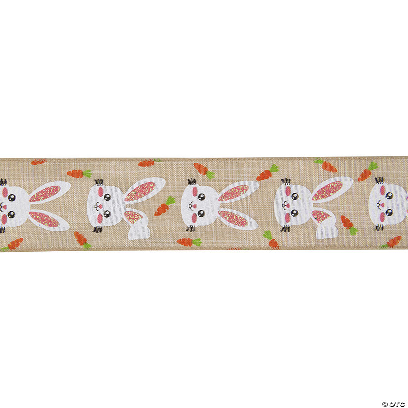 Natural Brown Spring Easter Wired Craft Ribbon 2.5" x 10 Yards Image