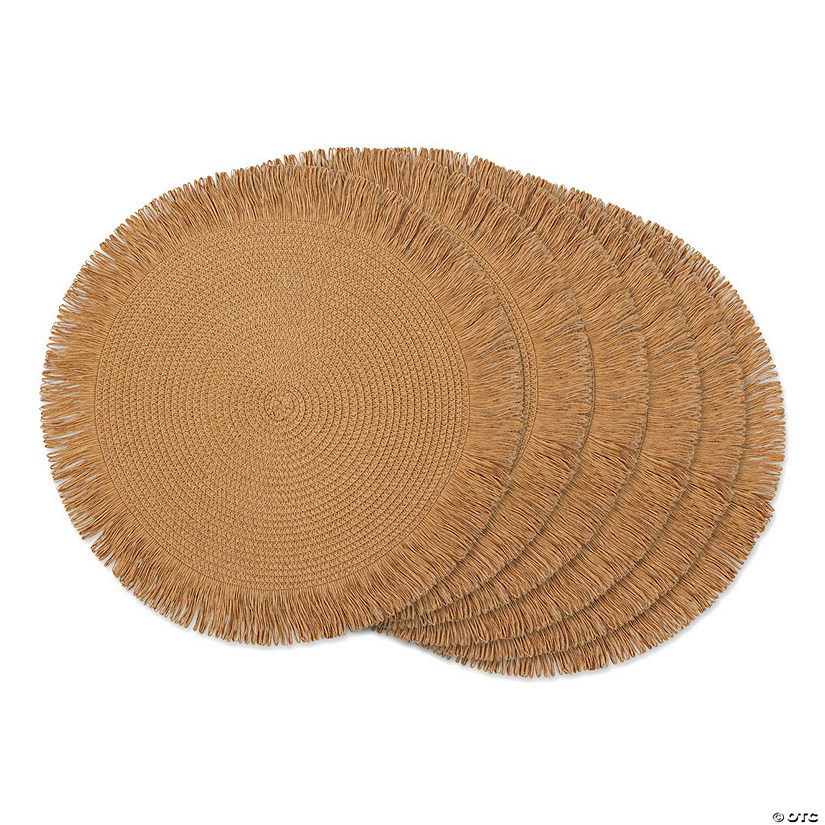 Natural Fringe Woven Polyester Round Placemat (Set Of 6) Image