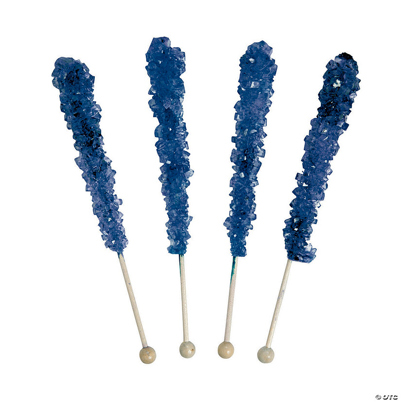 Navy Blue Rock Candy Lollipops - 12 Pc. Image