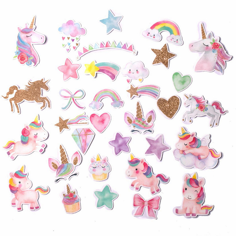 Navy Peony Magical Rainbow Unicorn Stickers Image