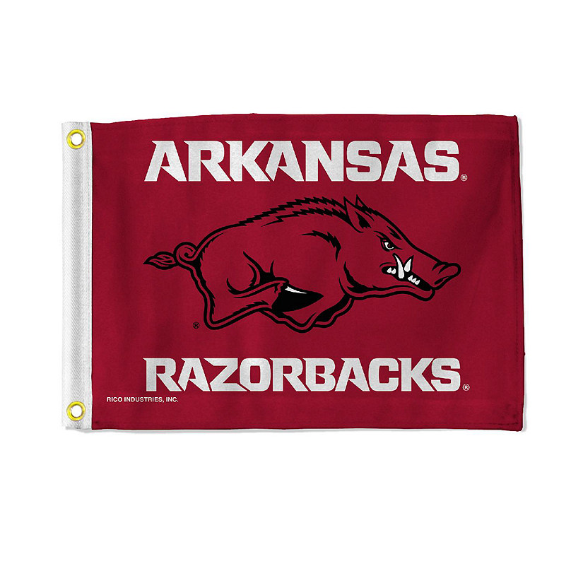 NCAA Rico Industries Arkansas Razorbacks 12" x 18" Flag - Double Sided - Great for Boat/Golf Cart/Home Image