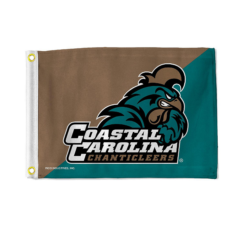 NCAA Rico Industries Coastal Carolina Chanticleers Diagonal Design 12" x 18" Flag - Double Sided - Great for Boat/Golf Cart/Home ect. Image