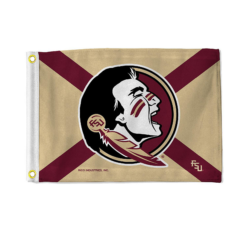 NCAA Rico Industries Florida State Seminoles State Flag Design 12" x 18" Flag - Double Sided - Great for Boat/Golf Cart/Home ect. Image