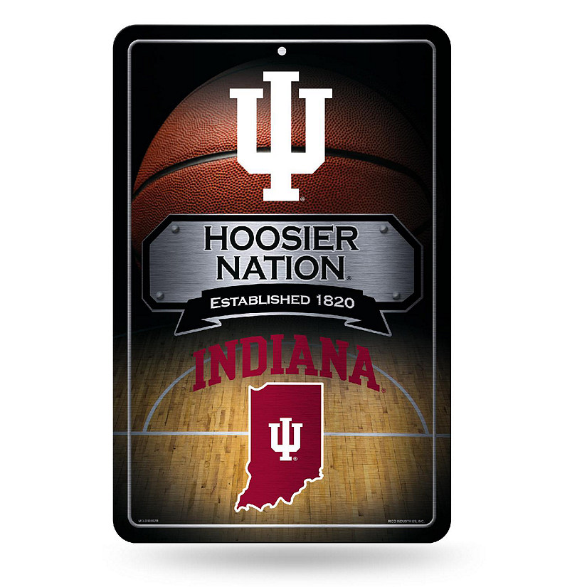 NCAA Rico Industries Indiana Hoosiers  Large Metal Sign 11" x 17" Large Metal Home D&#233;cor Sign Image