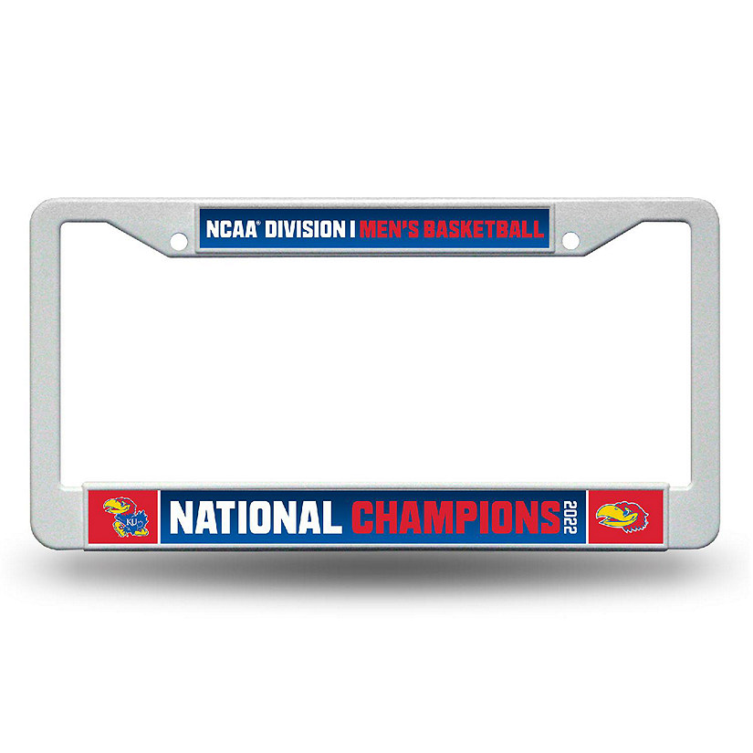 NCAA Rico Industries Kansas Jayhawks 2022 NCAA Men's Basketball National Champions 12" x 6" Plastic Car Frame Image