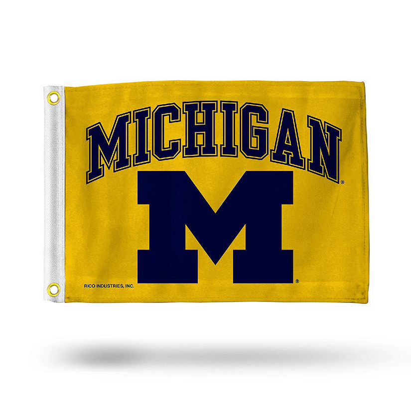 NCAA Rico Industries Michigan Wolverines  12" x 18" Flag - Double Sided - Great for Boat/Golf Cart/Home Image