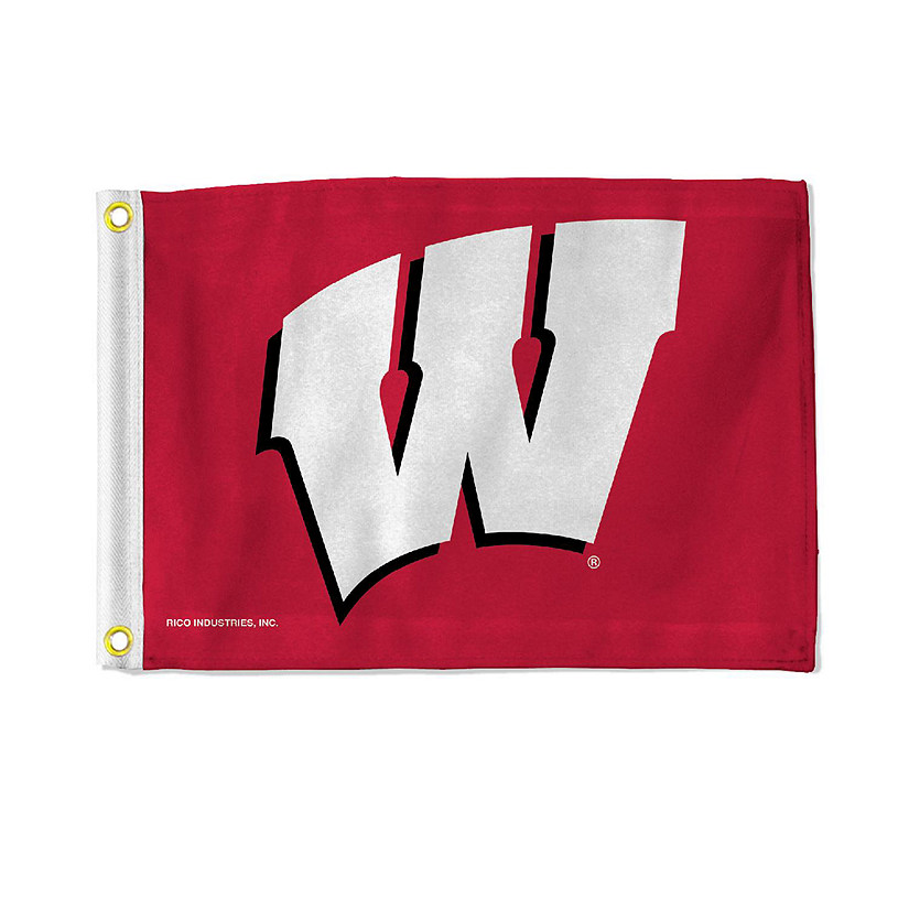 NCAA Rico Industries Wisconsin Badgers 12" x 18" Flag - Double Sided - Great for Boat/Golf Cart/Home Image