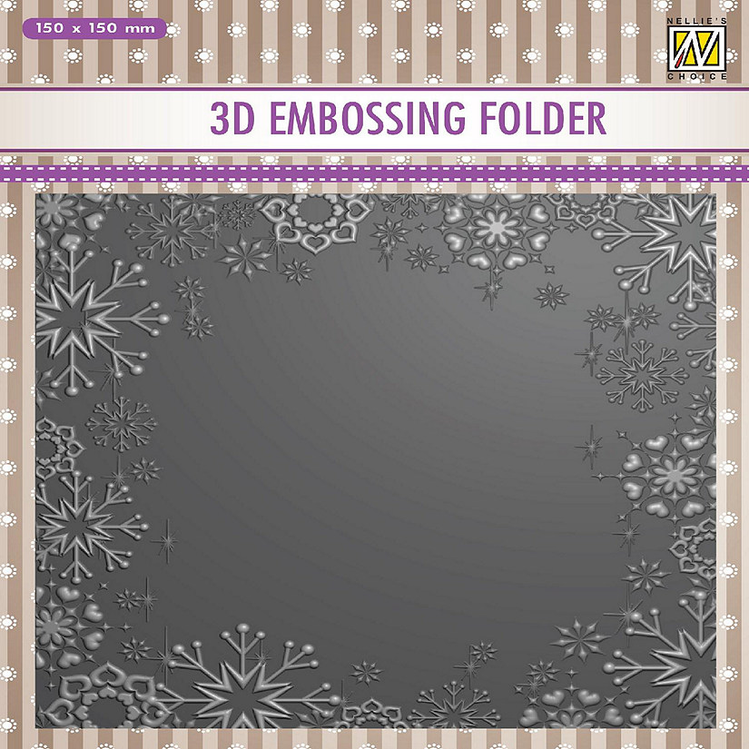 Nellie's Choice 3D Embossing Folder   Snowflake Frame Image