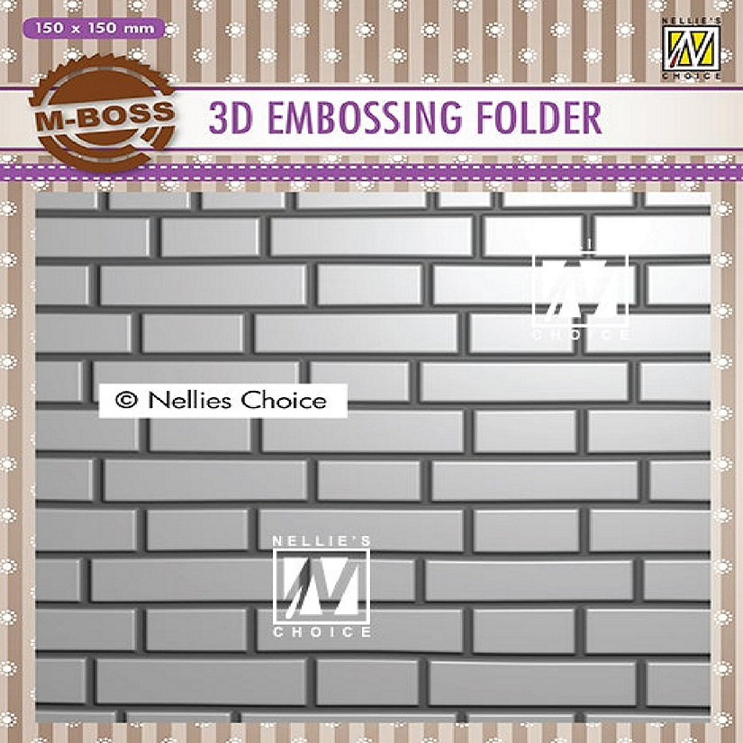 Nellie's Choice 3D Embossing Folders Brick Wall Image