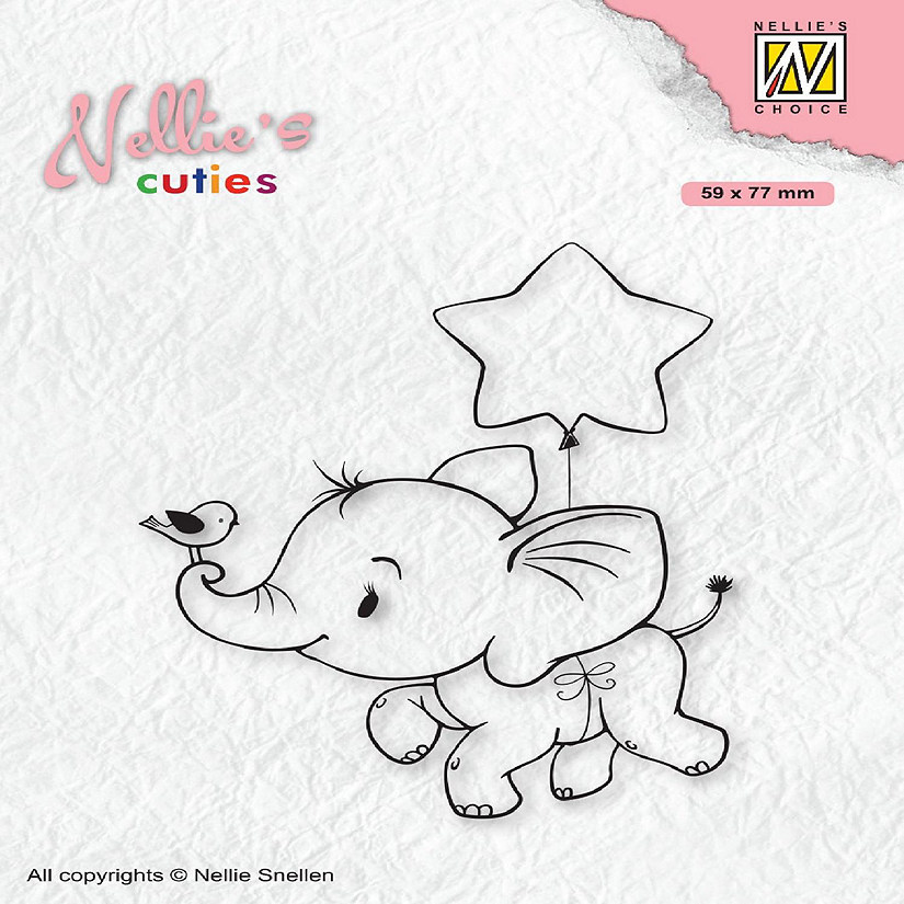 Nellie's Choice Clear Stamp Christmas Cuties Elephant With Star Image