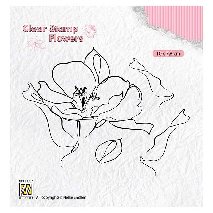 Nellie's Choice Clear Stamp Flowers  Wild Rose Image