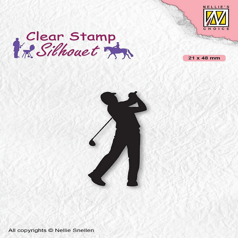 Nellie's Choice Clear Stamp Silhouette MenThings Golfer Image