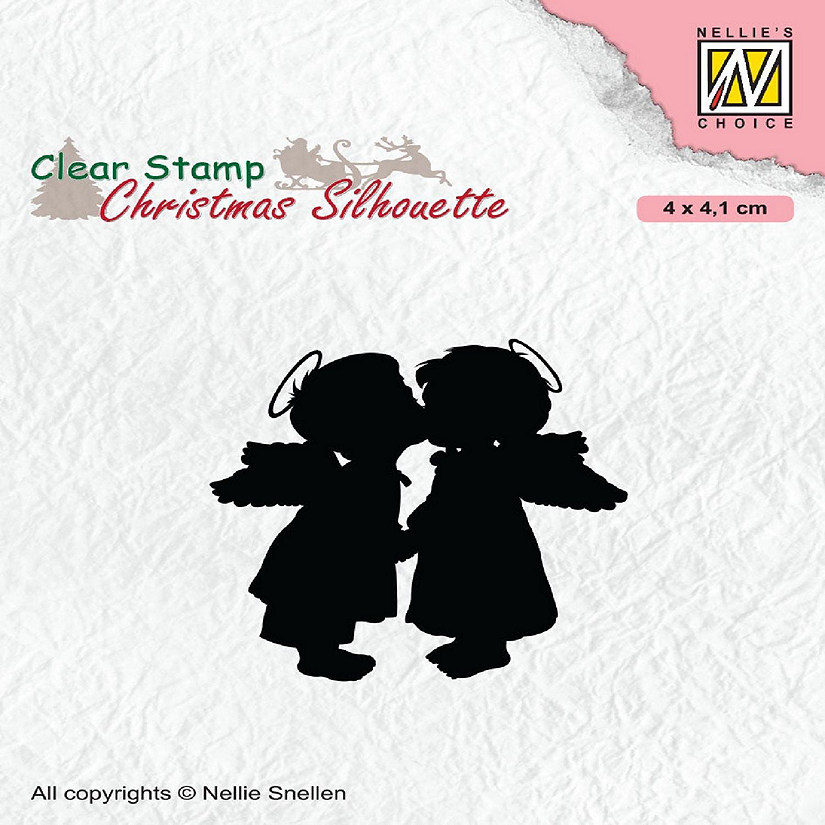 Nellie's Choice Clear Stamp Silhouette Two Kissing Angels Image