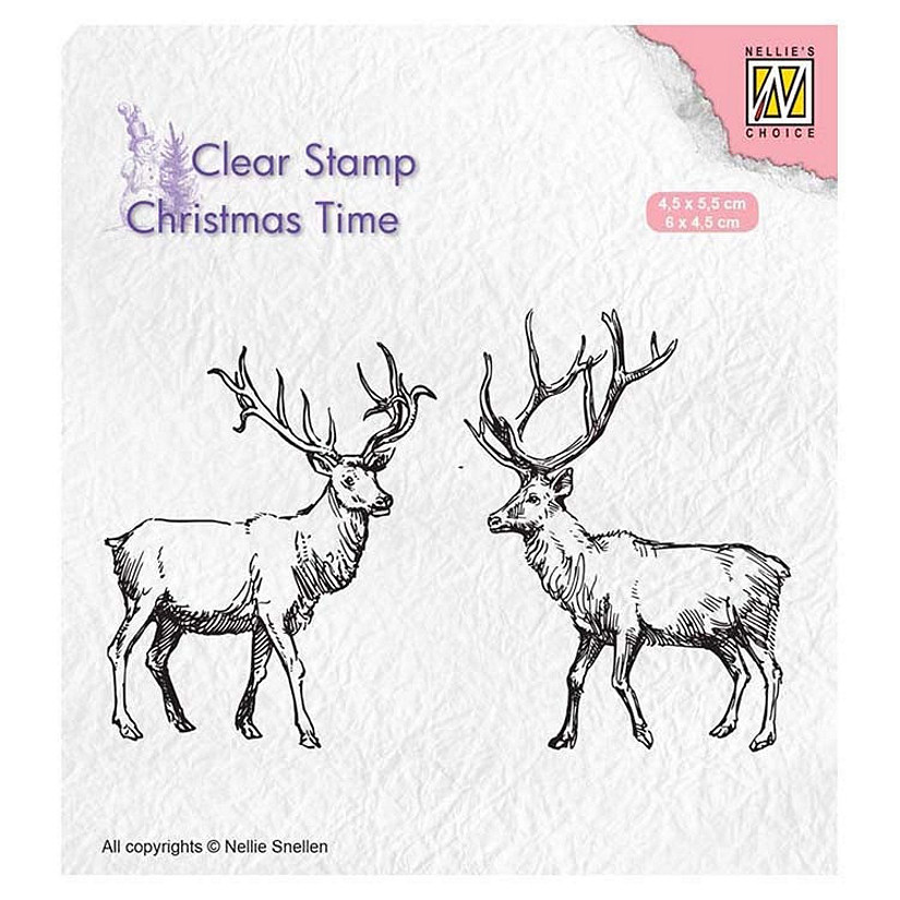 Nellie's Choice Clear Stamp Two Reindeer Image
