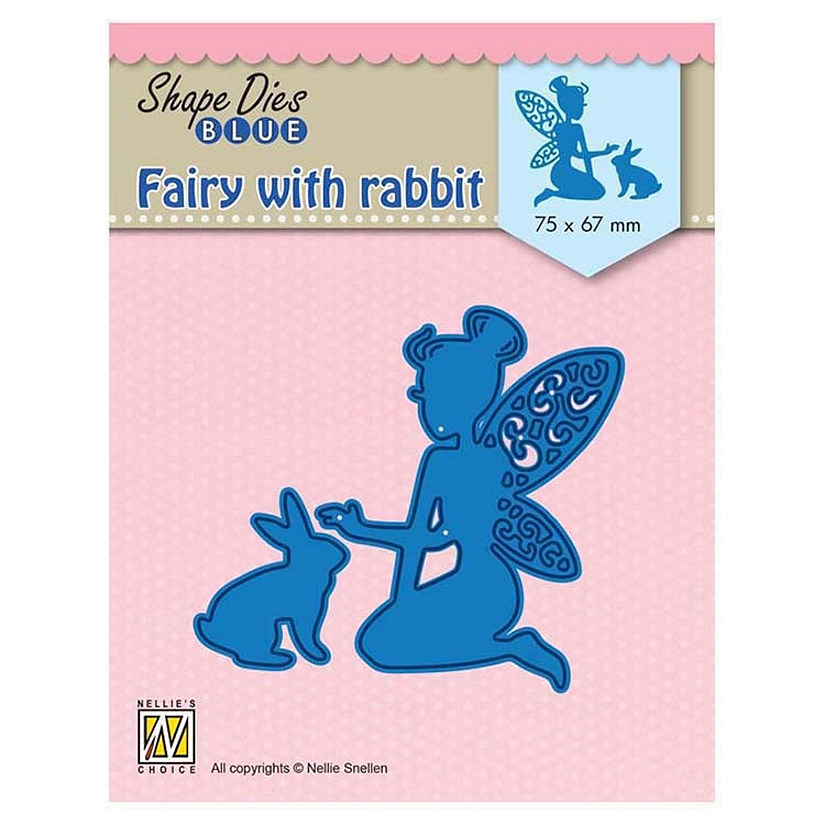 Nellie's Choice Shape Dies Blue Fairy with Rabbit Image