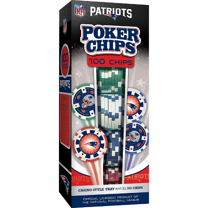 New England Patriots 100 Piece Poker Chips Image
