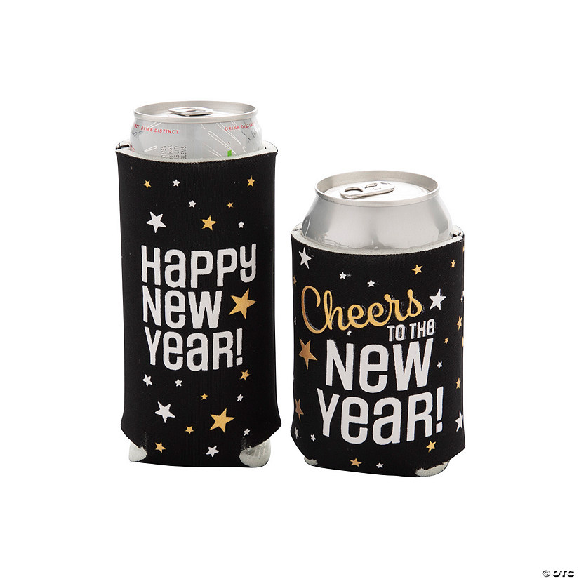 New Year&#8217;s Eve Regular & Slim Fit Can Coolers - 12 Pc. Image