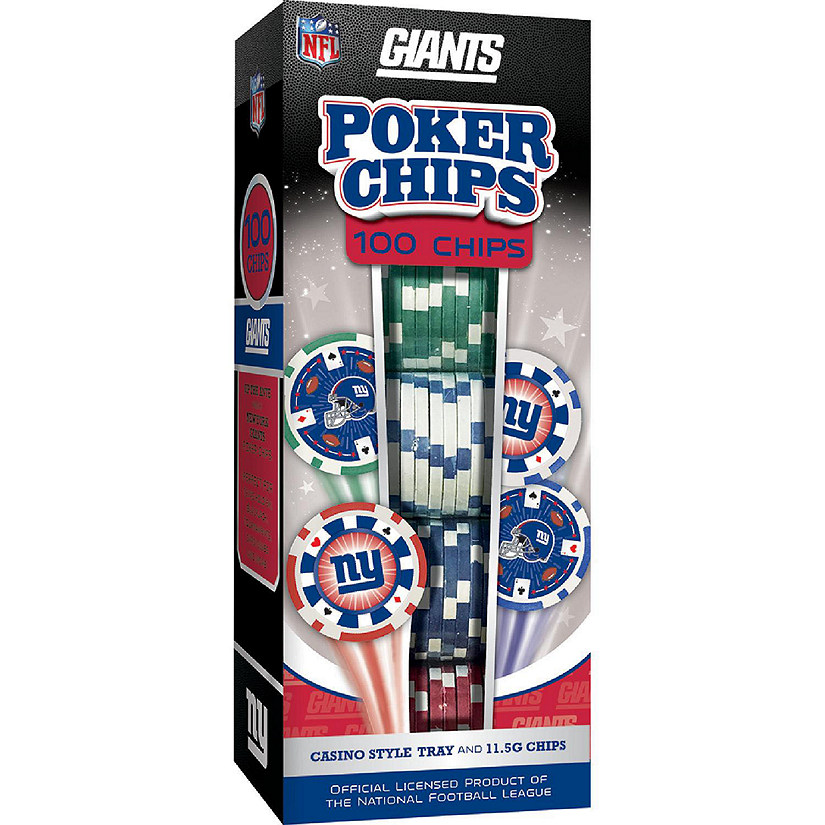 New York Giants 100 Piece Poker Chips Image