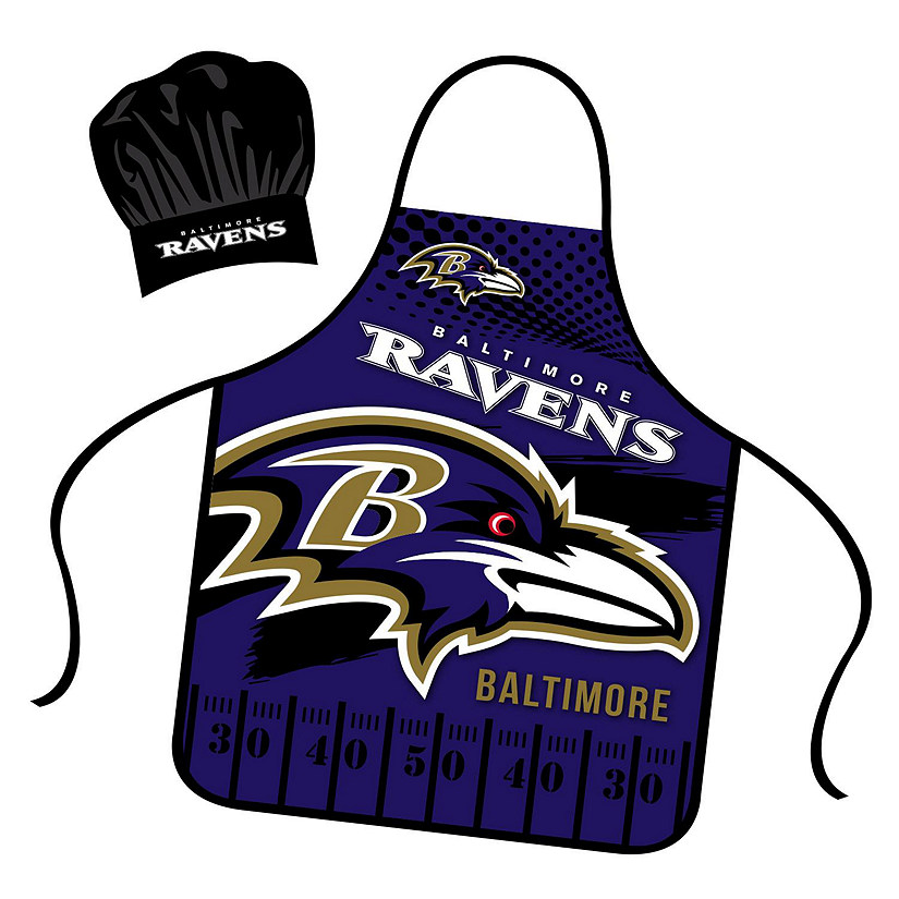 NFL Apron and Chef Hat Set  Baltimore Ravens Image