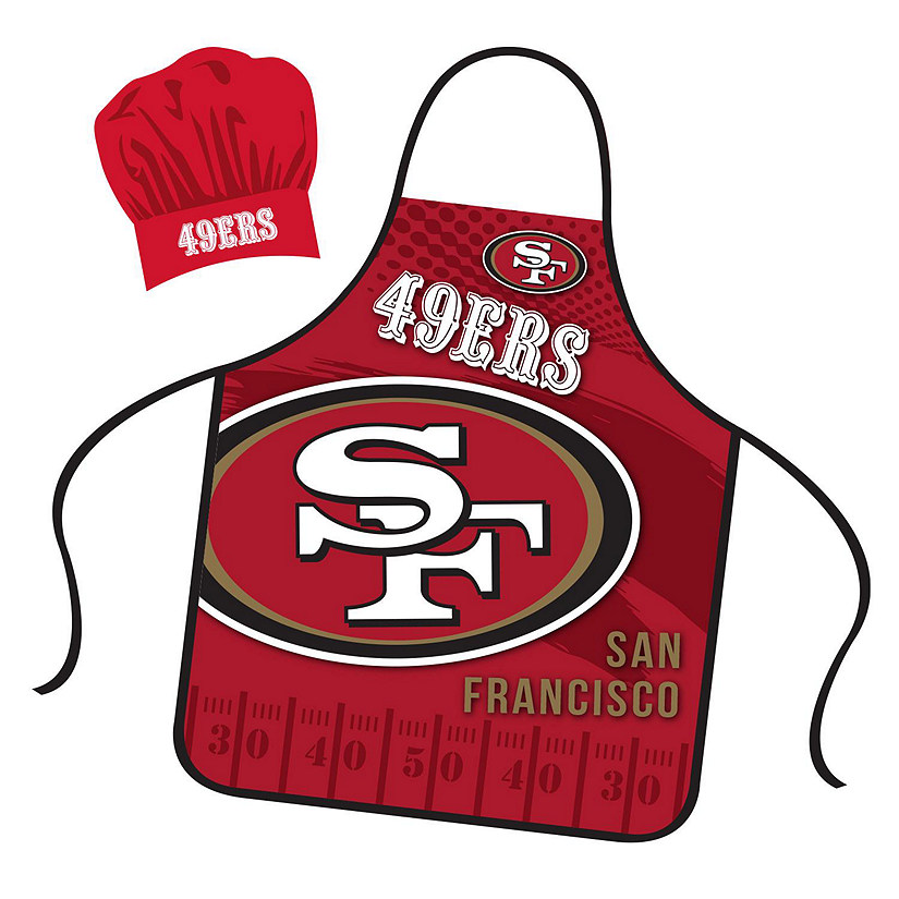 NFL Apron and Chef Hat Set  San Francisco 49ers Image