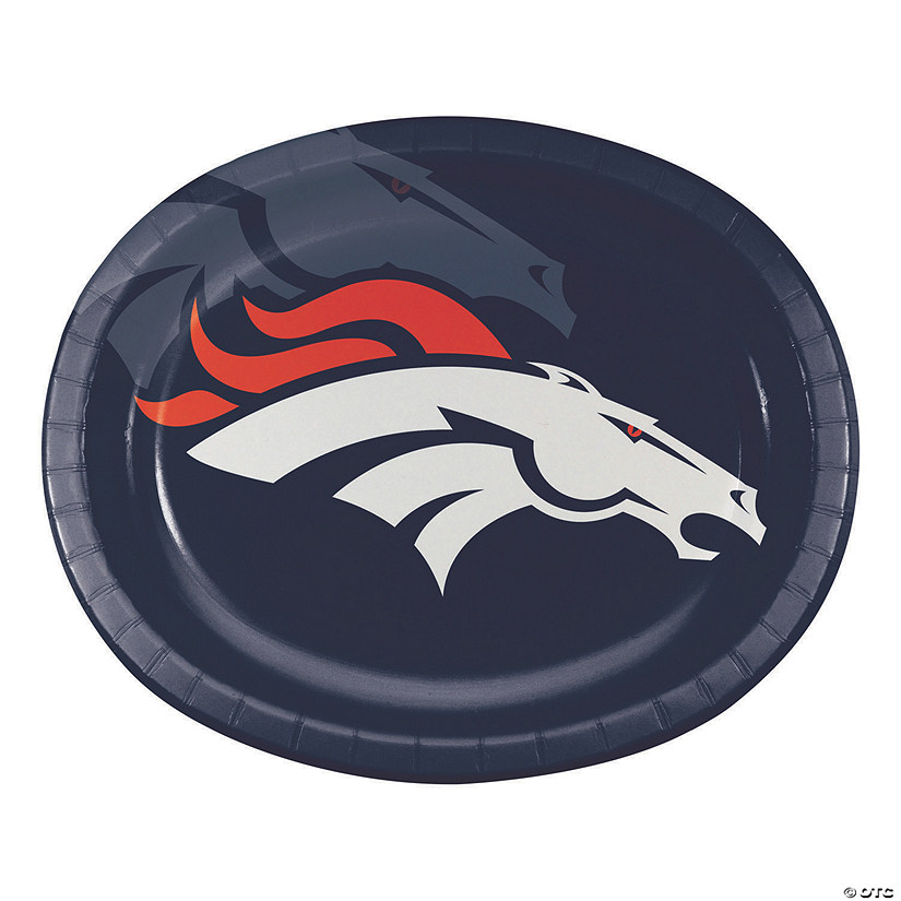 Nfl Denver Broncos Oval Paper Plates - 24 Ct. Image