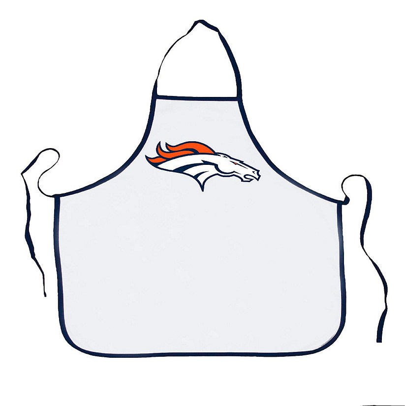 NFL Football  Denver Broncos Sports Fan BBQ Grilling Apron, White/Navy Trim Image