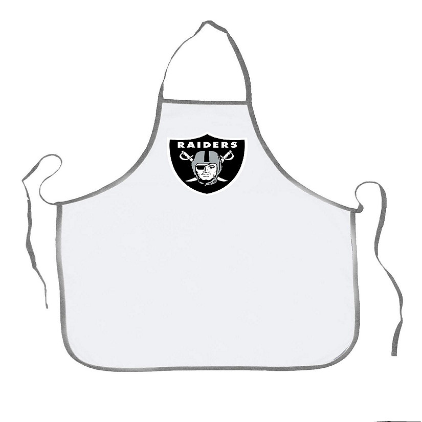 NFL Football Las Vegas Raiders Sports Fan BBQ Grilling Apron Grey Trim Image