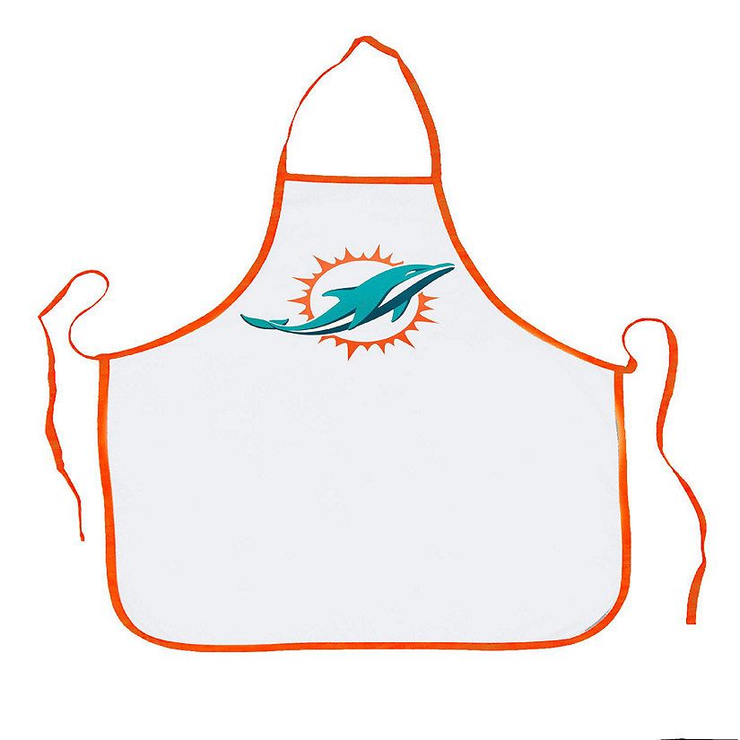 NFL Football Miami Dolphins Sports Fan BBQ Grilling Apron Orange Trim Image