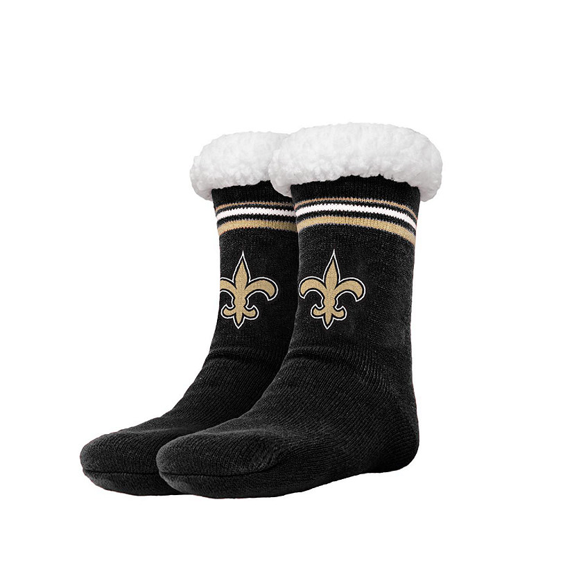 NFL Footy Sherpa Sock Slippers - New Orleans Saints (Women's 6-10) Image
