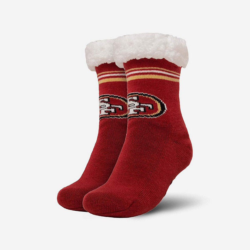 NFL Footy Sherpa Sock Slippers - San Francisco 49ers (Women's 6-10) Image