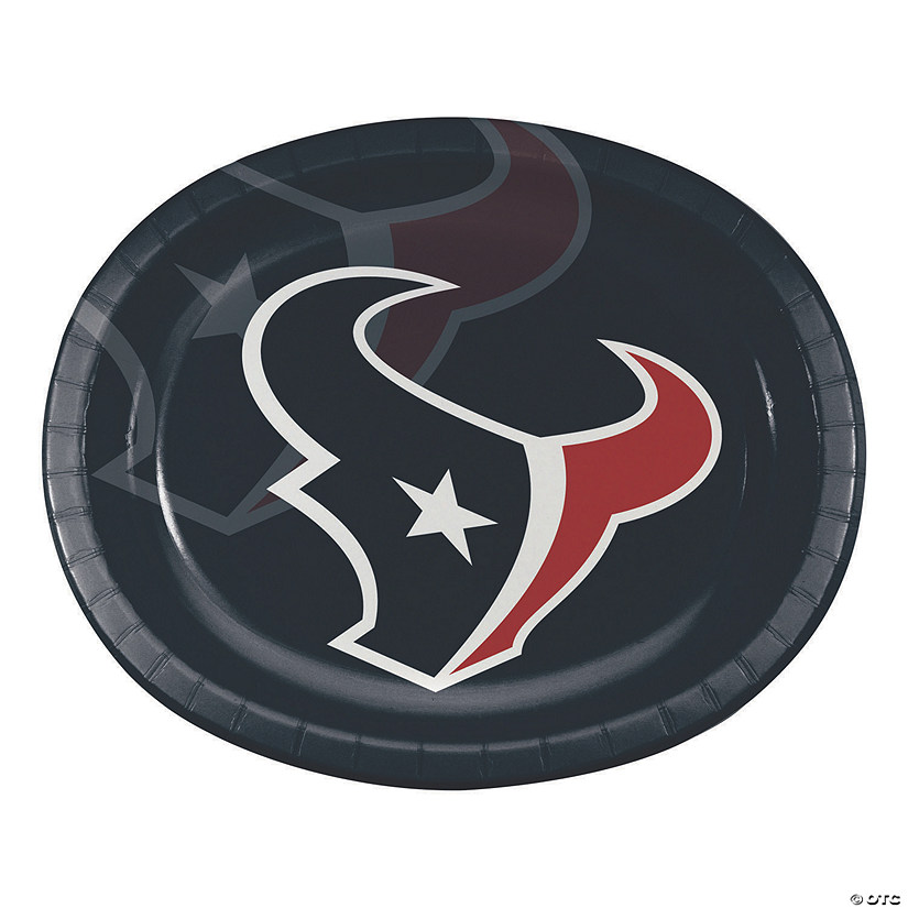 Nfl Houston Texans Oval Paper Plates - 24 Ct. Image