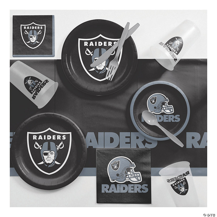 Nfl Las Vegas Raiders Game Day Party Supplies Kit  For 8 Guests Image
