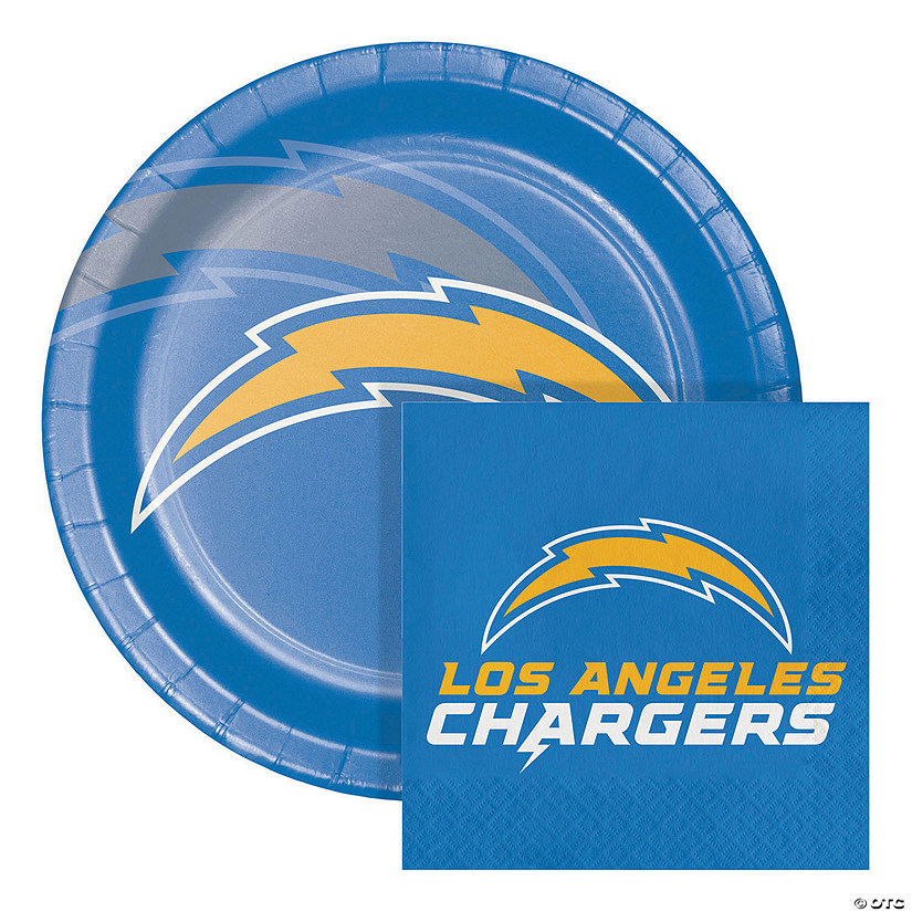 Nfl Los Angeles Chargers Paper Plate And Napkin Party Kit Image