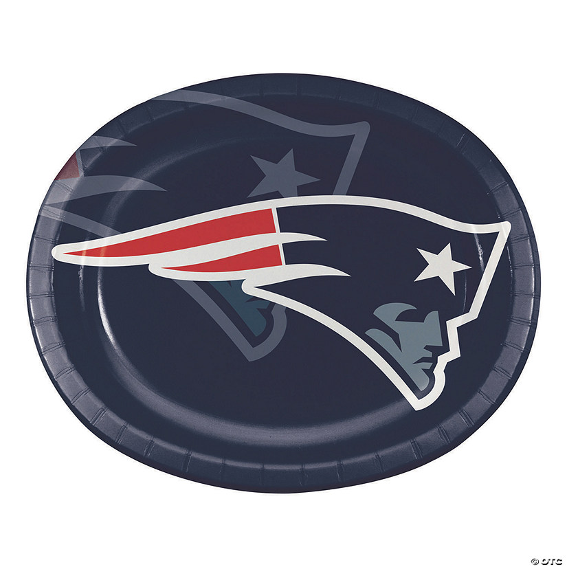 Nfl New England Patriots Paper Oval Plates - 24 Ct. Image