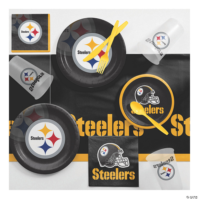 Nfl Pittsburgh Steelers Game Day Party Supplies Kit  For 8 Guests Image
