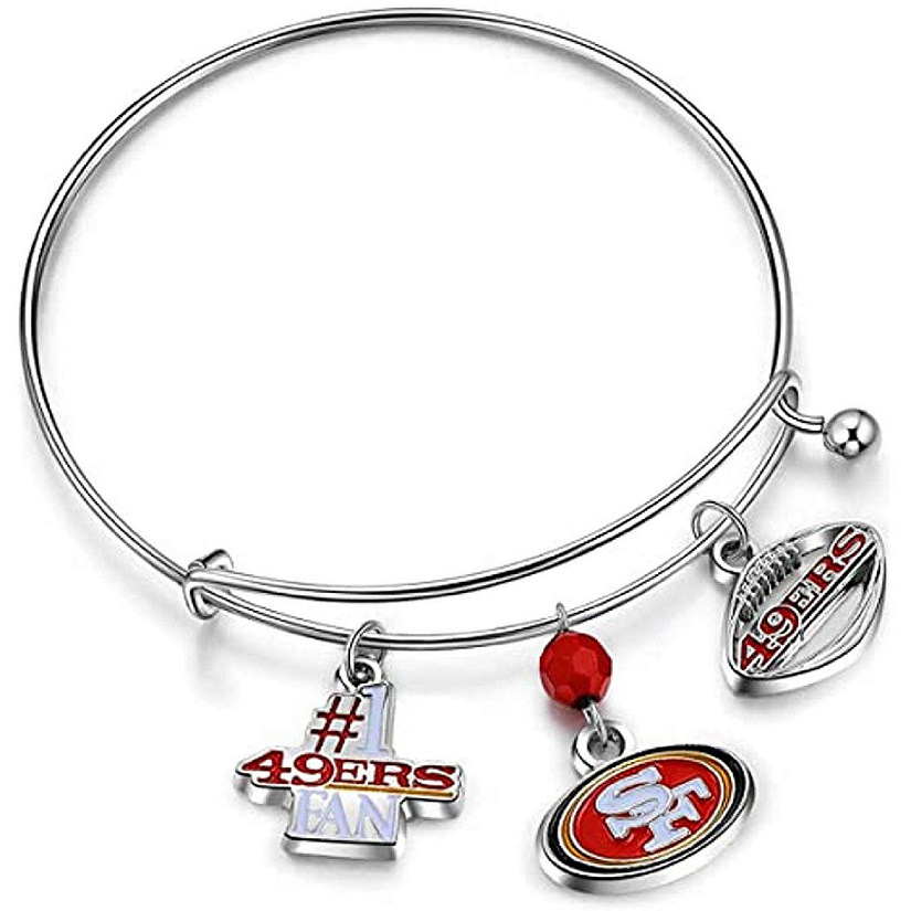 NFL San Francisco 49ers Three Charm Logo Bracelet Image