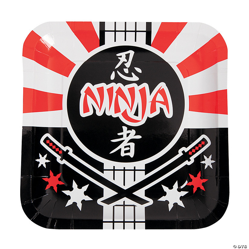 Ninja Warrior Party Samurai Swords Paper Dinner Plates - 8 Ct. Image
