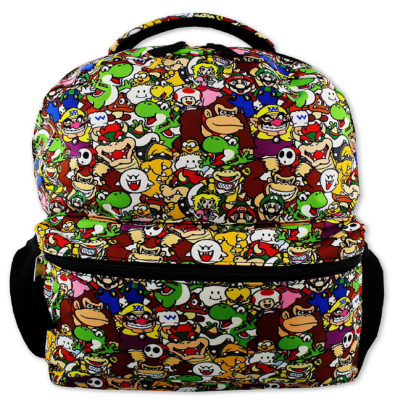 Nintendo Super Mario Brothers Boys Girls Teen 16" School Backpack (One Size, Black/Multi) Image